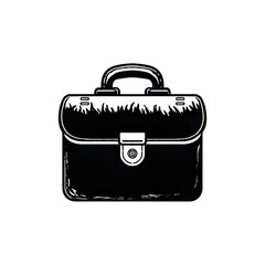 Vintage Briefcase Illustration: Black and White Business Portfolio Design