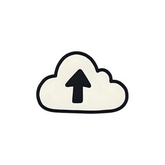 Cloud Computing Icon: Upload to Cloud Storage, Data Transfer, Backup & Synchronization Symbol