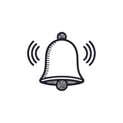 Hand-Drawn Bell Icon: Notification Alert