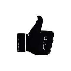 Thumbs Up Symbol: Black and White Hand Gesture Graphic