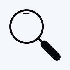 Magnifying glass flat search icon for apps and websites. search magnifying glass loupe, search vector isolated icon, find icon loupe symbols.