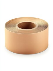 Brown paper tape roll, front view, white background illustration
