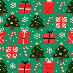 seamless pattern with christmas gifts