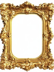 PNG Golden picture frame in baroque style backgrounds gold architecture