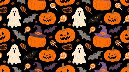halloween seamless pattern