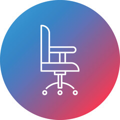 Chair Line Gradient Circle Background Icon