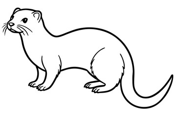 Otter vector illustration line art and white background