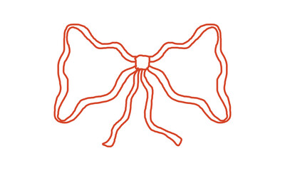 Minimalist bow knot, Hand drawn bows, Wedding celebration, holiday, party decoration, gift, present concept. Vector illustration