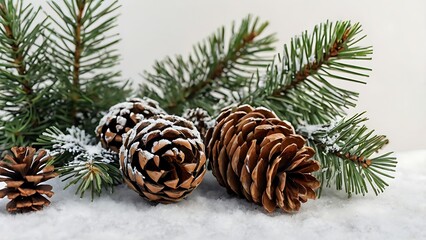 Fototapeta premium christmas decoration with cones