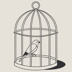 vector illustration of an bird cage