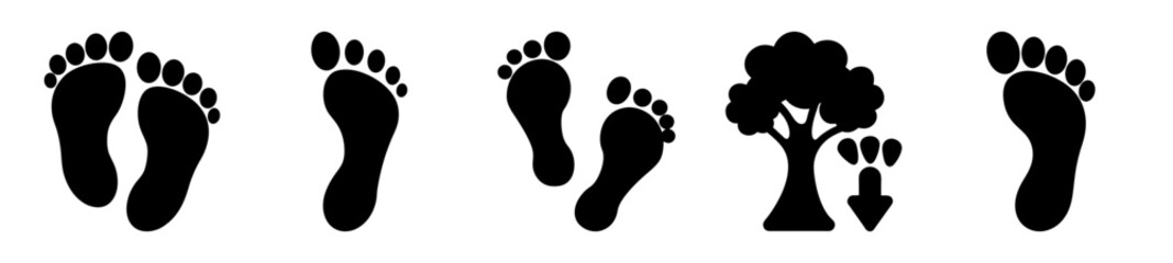 Footprints and Pathway Direction Signage Illustration on a Clean White Background