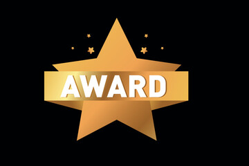 Golden star award logo design. Winner's medal, logo, Award design 