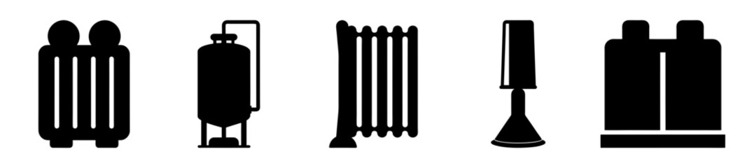 Iconographic depiction of diverse industrial equipment and machinery for diverse use cases