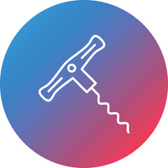 Corkscrew Line Gradient Circle Background Icon