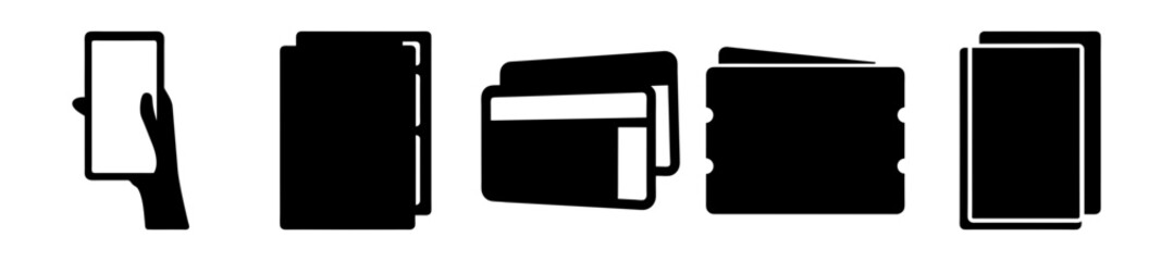 Digital and physical media icons representing different types of information access