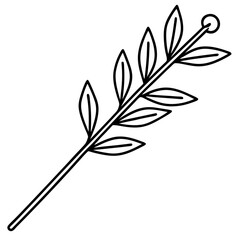 Elegant Botanical Branch Line Art