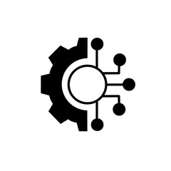 AI icon . Digital Transformation line icon. Linear style sign for mobile concept and web design. Digital technology outline vector icon. AI technology symbol, logo illustration.