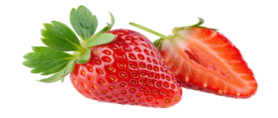 Fresh strawberry fruit background image for healthy eating and organic food concept with cut strawberry