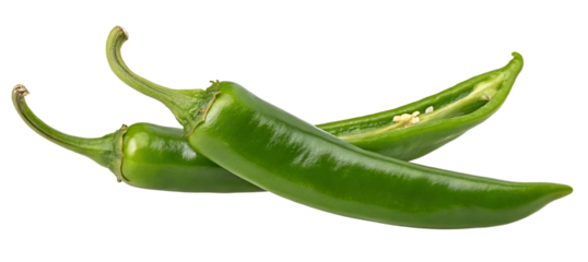 Fresh green chili peppers organic raw food ingredient for cooking and healthy eating concept image
