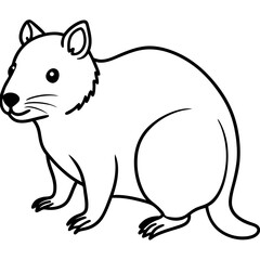Minimalist Quokka Line Art Vector
