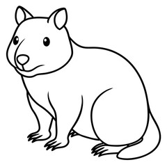 Minimalist Quokka Line Art Vector