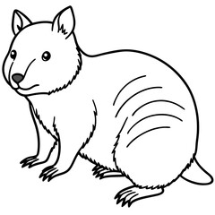 Minimalist Quokka Line Art Vector