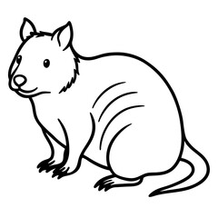 Minimalist Quokka Line Art Vector