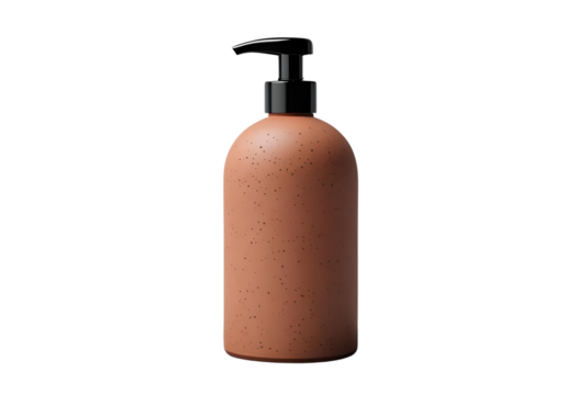 Terracotta Soap Refill Bottle on Modern Grey Speckled Countertop.