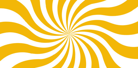 Vintage sunrays swirl sun beam vector banner design and comic burst. Retro abstract explosion white and yellow vintage ray sunrise star sunbeam texture. Radiate striped wave geometric circus light 