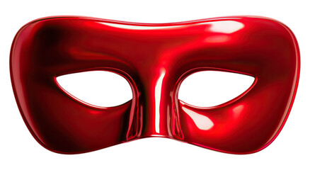 Elegant red mask embodying mystery allure and festive celebration isolated on png transparent background