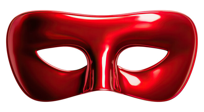 Elegant red mask embodying mystery allure and festive celebration isolated on png transparent background