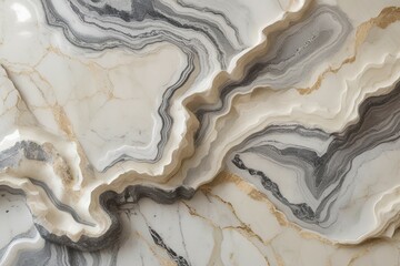Fototapeta premium Elegant marble texture featuring a blend of white and gray tones with intricate veining patterns, ideal for backgrounds and design projects showcasing natural stone aesthetics