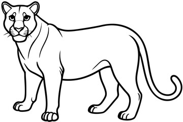 Minimalist Mountain Lion Vector