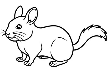 Minimalist Pika Line Art Vector