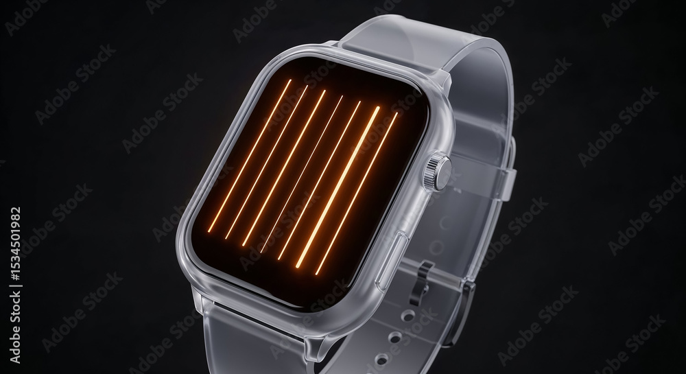 Poster Smartwatch showing loading status on dark background