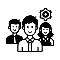 Teamwork makes the dream work with great employee engagement and collaboration silhouette icon