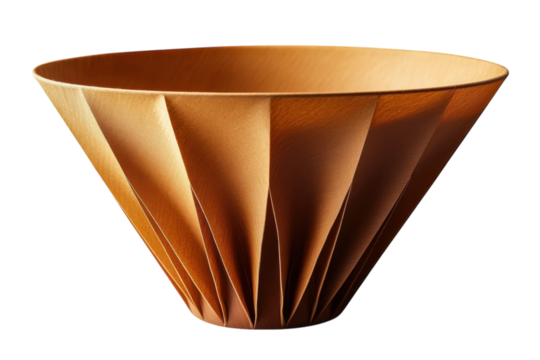 A beautifully crafted geometric bowl radiating warmth perfect for a modern home centerpiece on transparent background