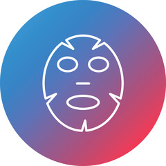 Face Mask Line Gradient Circle Background Icon