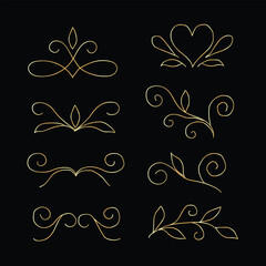 set of vintage design elements