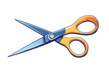 A pair of sharp blue scissors poised to cut through anything symbolizing precision and on transparent background