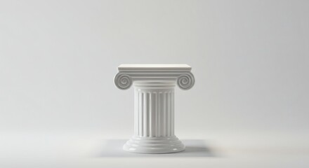 Elegant White Classical Column Pedestal 3D Render