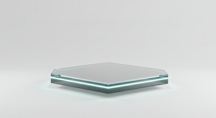 Hexagonal Glass Display Platform Minimalist Product Showcase