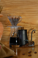 Set of coffee equipment filter method.