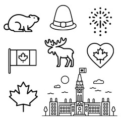 Canada Day Icons –Vector Symbols Celebrating Canadian Heritage