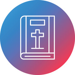 Obraz premium Bible Line Gradient Circle Background Icon
