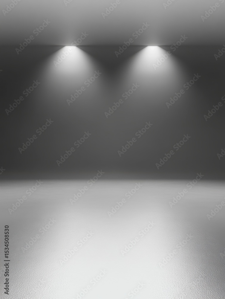 Poster minimalistic gray gradient background with subtle light effect.