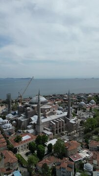 hagia sofia recorded from a drone