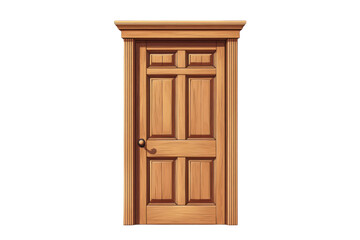 An inviting wooden door evokes the promise of new beginnings whispering tales of home and on transparent background