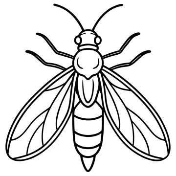 black and white bee outline clip art preview