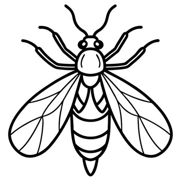 black and white insect outline clip art preview